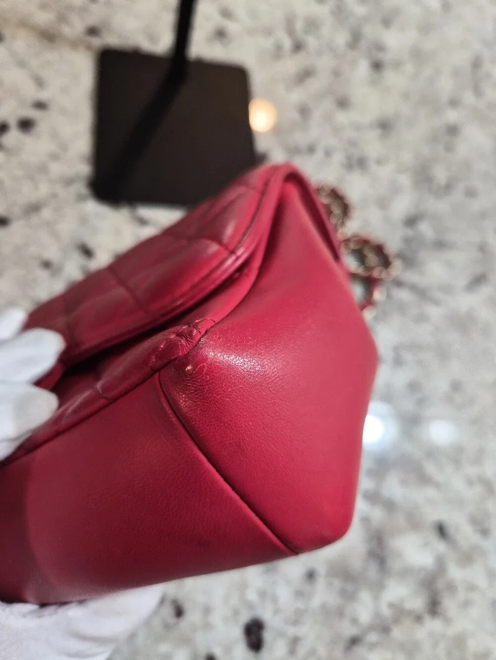 Chanel 15B Lipstick Red Lambskin Classic Mini Flap Bag GHW Rectangular